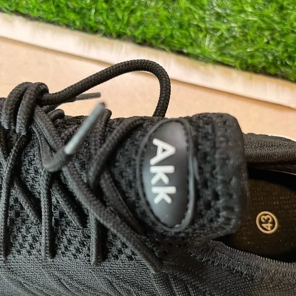 NWT Black AKK Women’s Walking Tennis Shoes-Slip On Memory Foam Lightweight - Picture 4 of 8